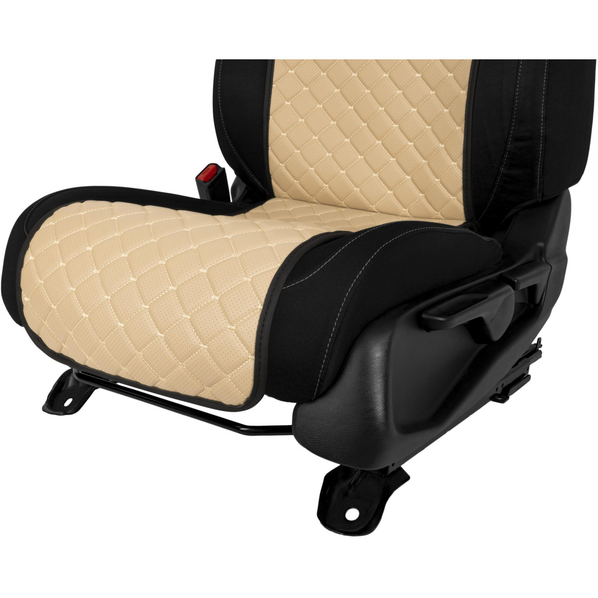 EVAtech ECO Basic istuinsuoja, 1 kpl - hiekanvärinen / mustat reunat / hiekanväriset ompeleet EVAtech ECO Basic istuinsuoja, 1 kpl - hiekanvärinen / mustat reunat / hiekanväriset ompeleet