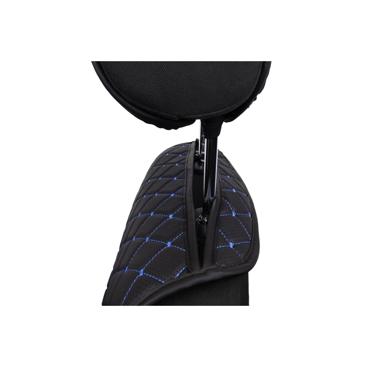 EVAtech ECO Max istuinsuoja, 1 kpl - musta / mustat reunat / siniset ompeleet