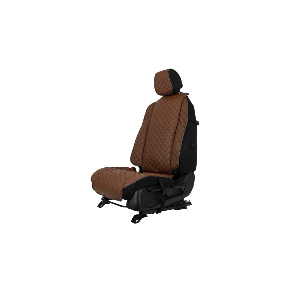 EVAtech ECO Max istuinsuoja, 1 kpl - ruskea / ruskeat reunat / ruskeat ompeleet