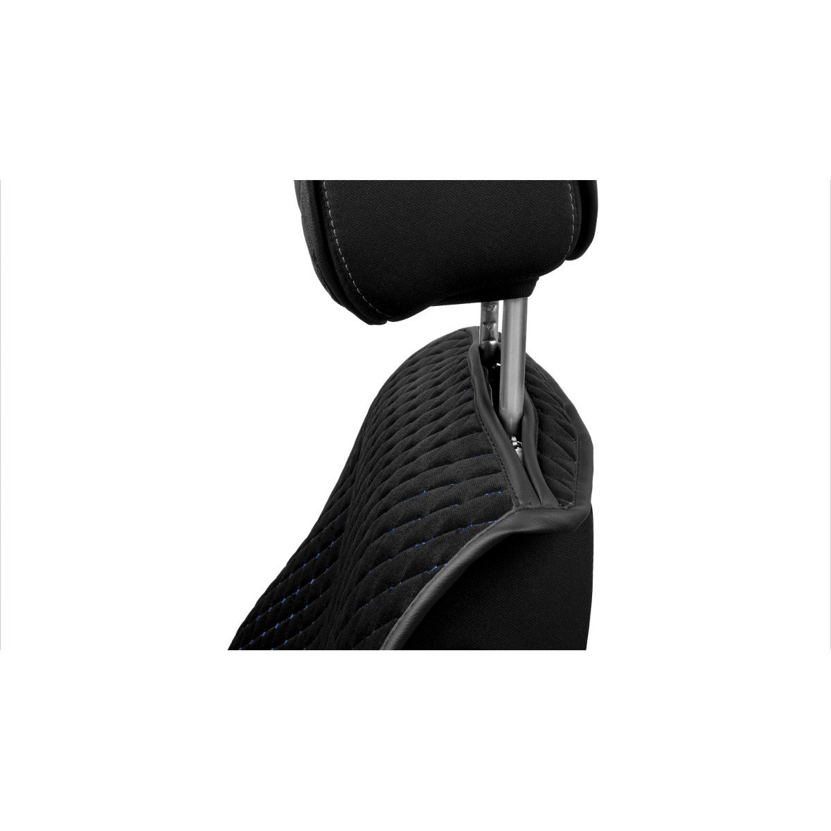 EVAtech PRO istuinsuoja, 1 kpl - musta / mustat reunat / siniset ompeleet