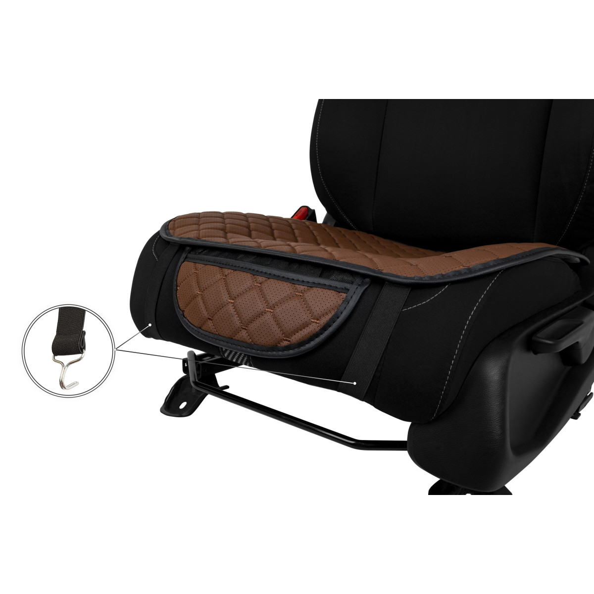 EVAtech ECO istuinsuoja, 1 kpl - ruskea / mustat reunat / ruskeat ompeleet EVAtech ECO istuinsuoja, 1 kpl - ruskea / mustat reunat / ruskeat ompeleet