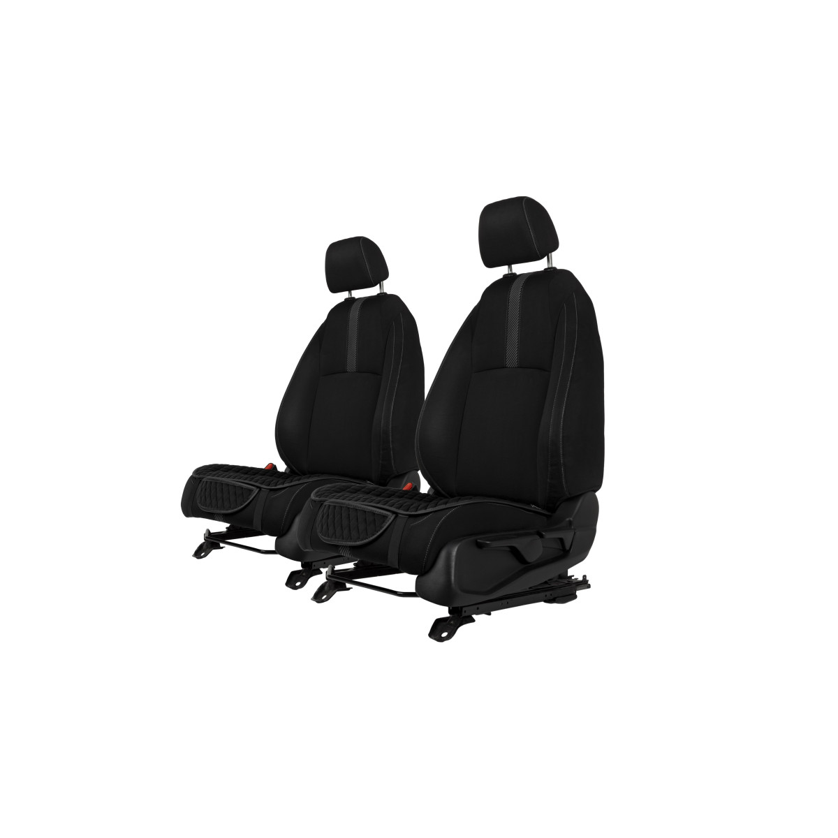 EVAtech istuinsuojat, 2 kpl - musta / mustat reunat / mustat ompeleet EVAtech istuinsuojat, 2 kpl - musta / mustat reunat / mustat ompeleet