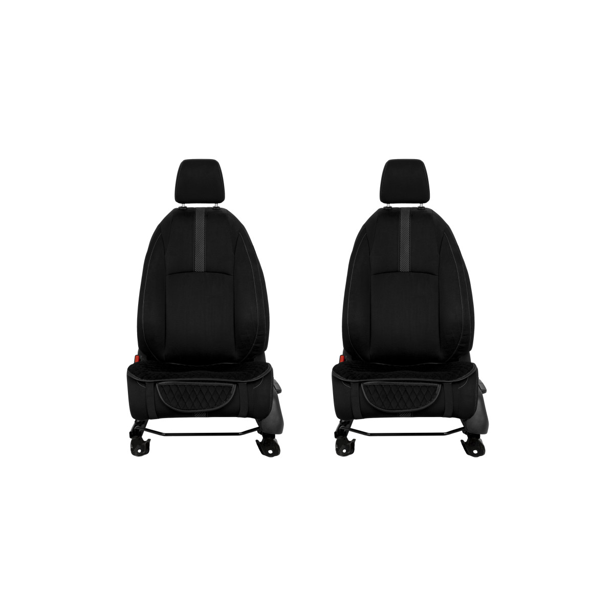 EVAtech istuinsuojat, 2 kpl - musta / mustat reunat / mustat ompeleet EVAtech istuinsuojat, 2 kpl - musta / mustat reunat / mustat ompeleet