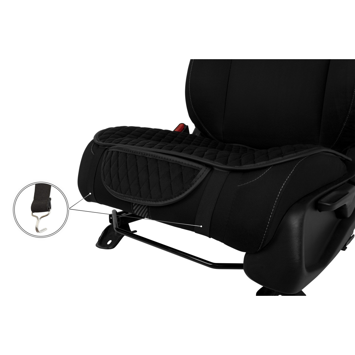 EVAtech istuinsuojat, 2 kpl - musta / mustat reunat / mustat ompeleet EVAtech istuinsuojat, 2 kpl - musta / mustat reunat / mustat ompeleet