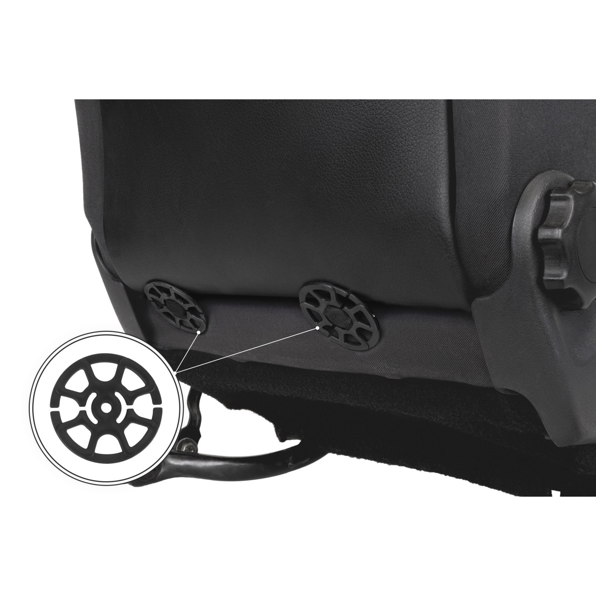 EVAtech istuinsuojat, 2 kpl - musta / mustat reunat / mustat ompeleet EVAtech istuinsuojat, 2 kpl - musta / mustat reunat / mustat ompeleet