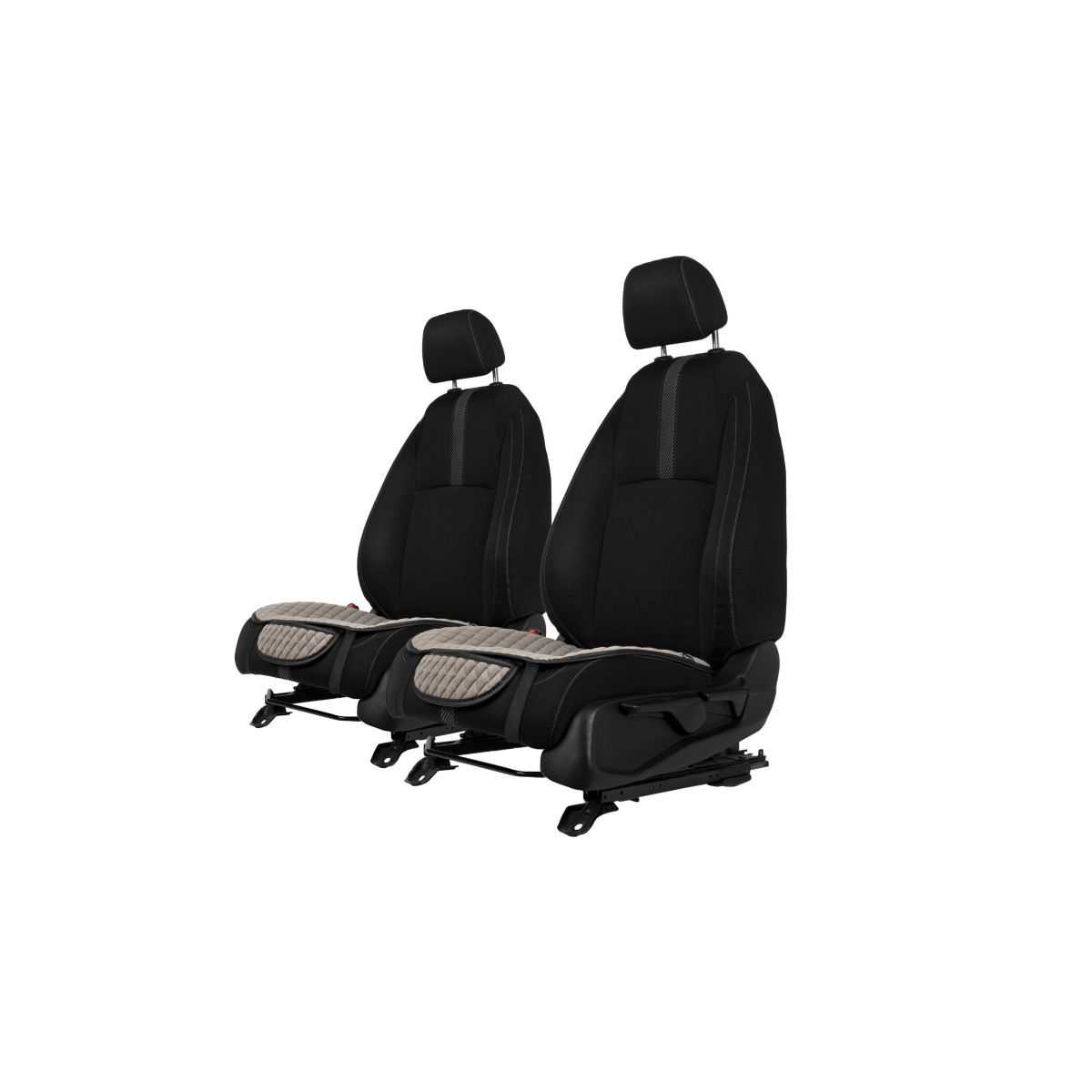 EVAtech istuinsuojat, 2 kpl - harmaa / mustat reunat / harmaat ompeleet EVAtech istuinsuojat, 2 kpl - harmaa / mustat reunat / harmaat ompeleet