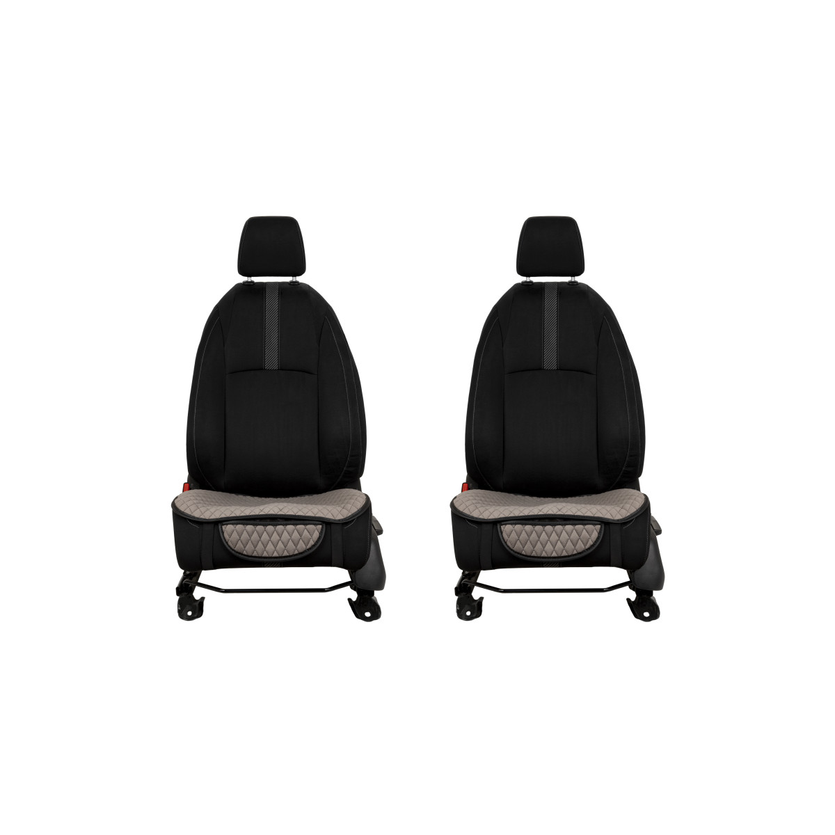 EVAtech istuinsuojat, 2 kpl - harmaa / mustat reunat / harmaat ompeleet EVAtech istuinsuojat, 2 kpl - harmaa / mustat reunat / harmaat ompeleet