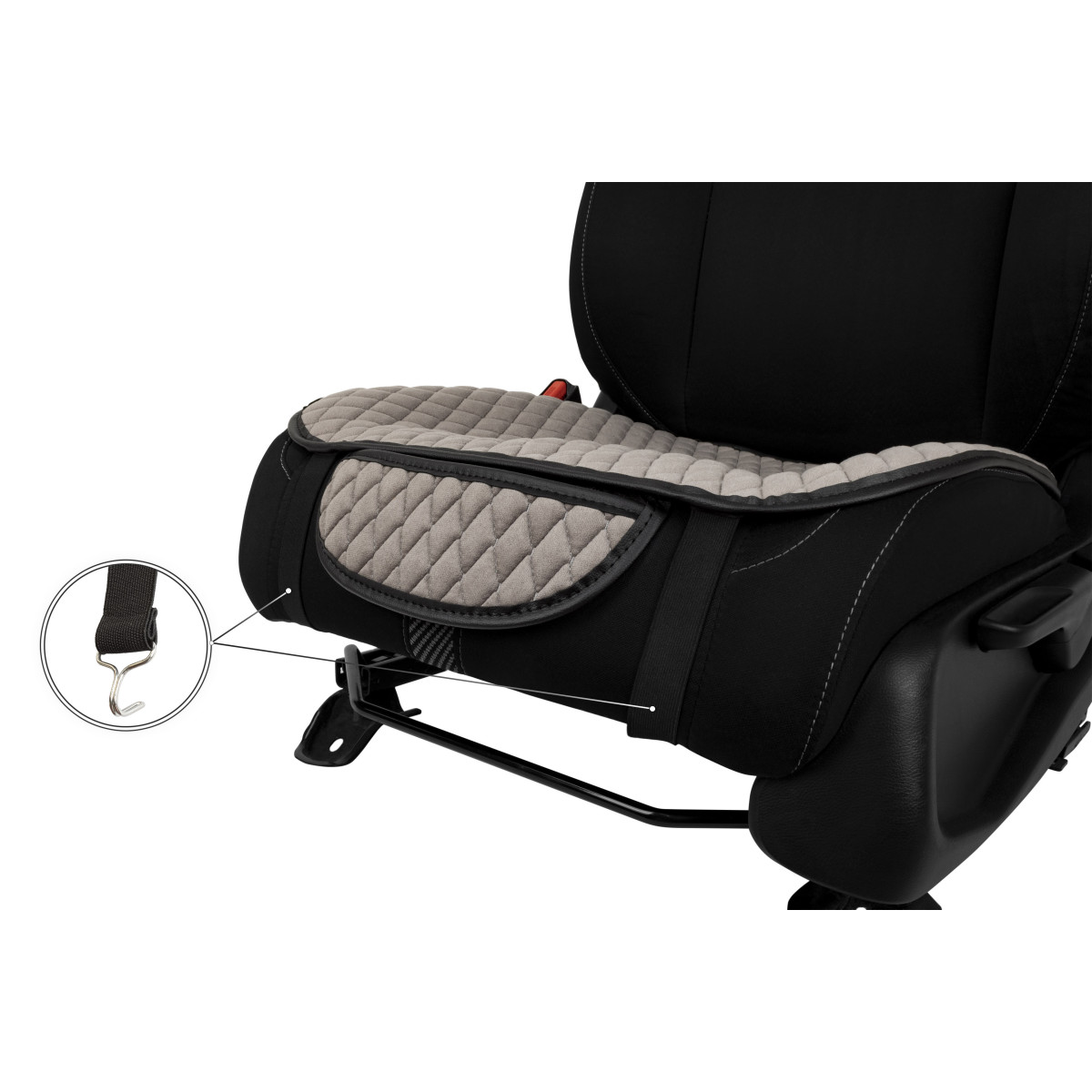 EVAtech istuinsuojat, 2 kpl - harmaa / mustat reunat / harmaat ompeleet EVAtech istuinsuojat, 2 kpl - harmaa / mustat reunat / harmaat ompeleet