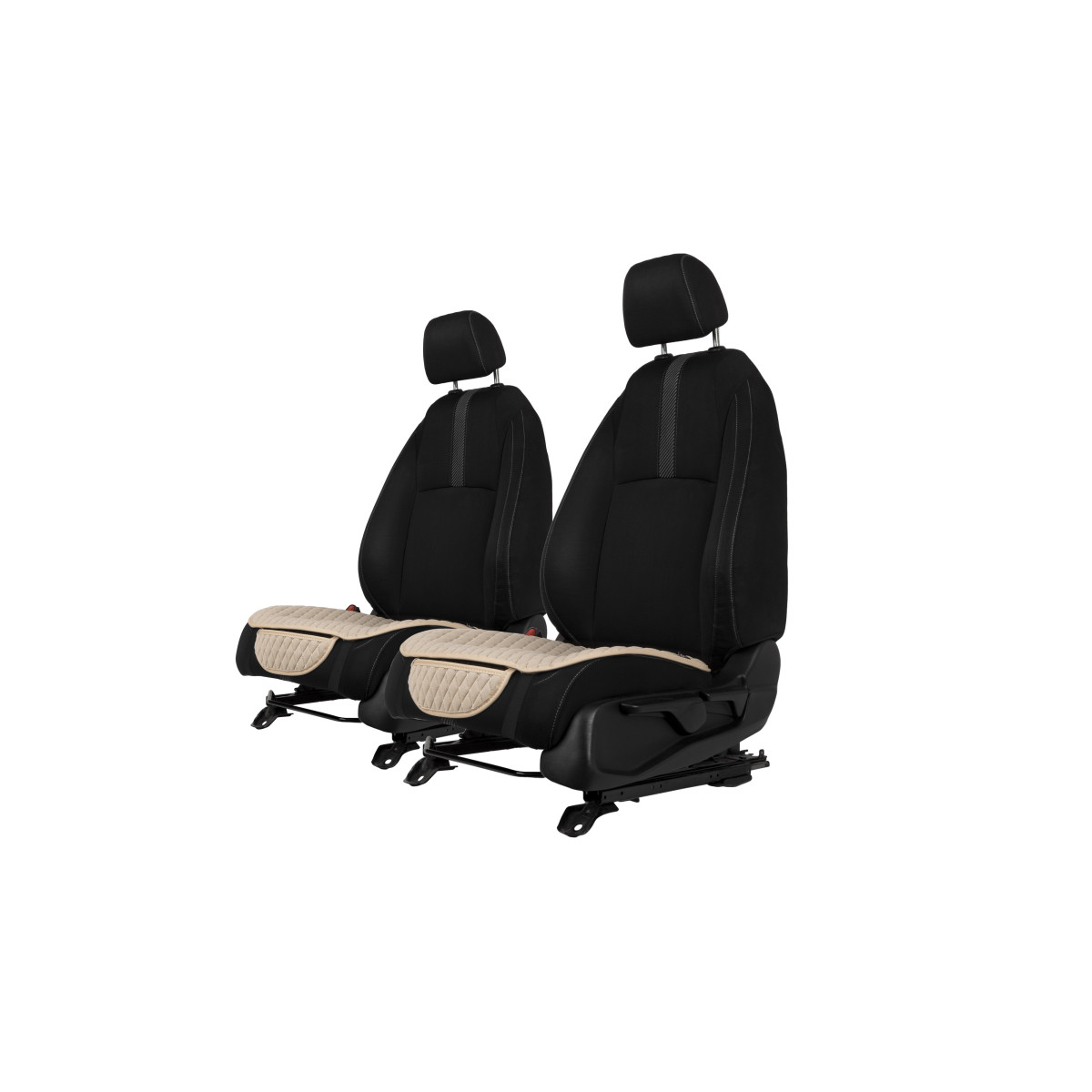 EVAtech istuinsuojat, 2 kpl - hiekanvärinen / hiekan väriset reunat / hiekanväriset ompeleet