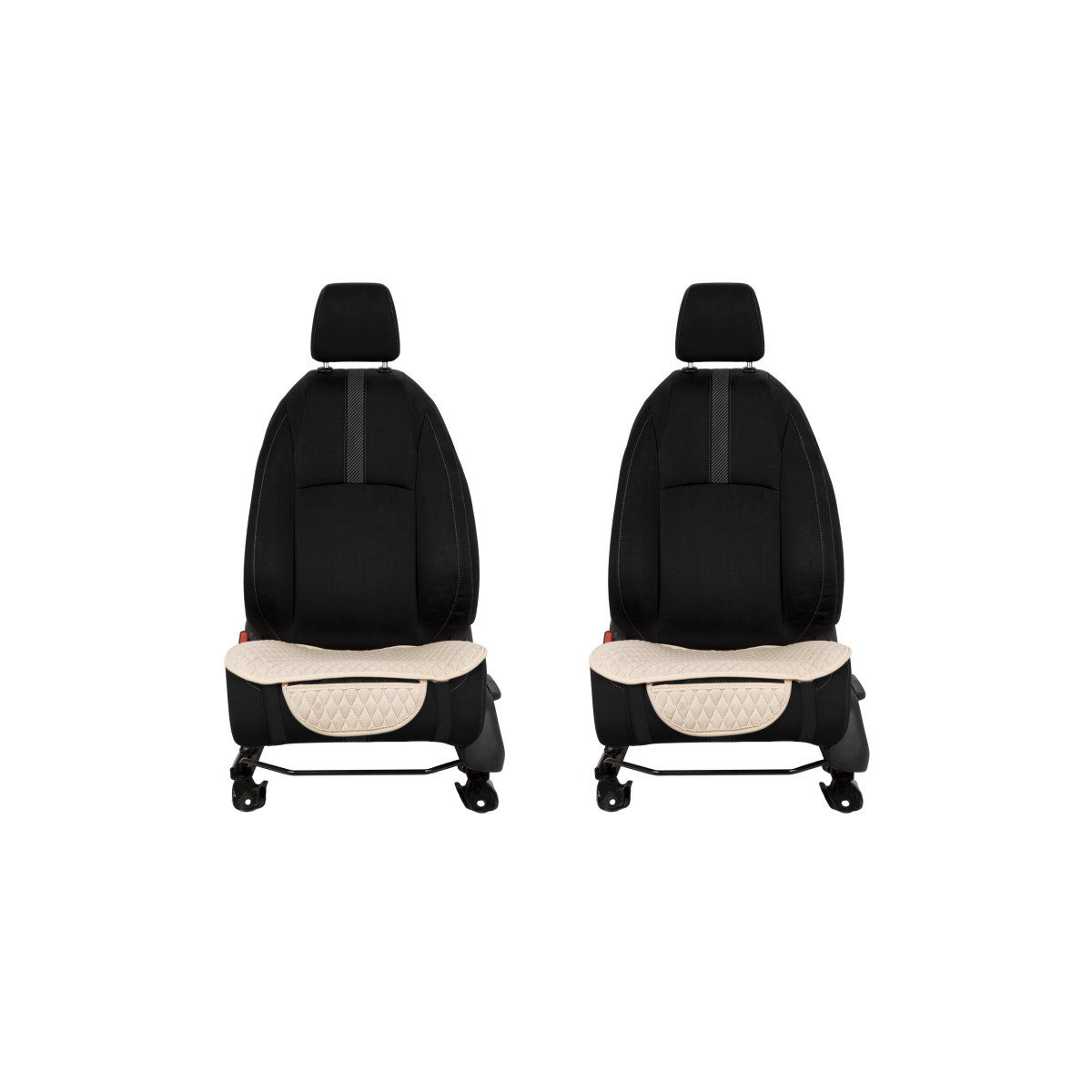 EVAtech istuinsuojat, 2 kpl - hiekanvärinen / hiekan väriset reunat / hiekanväriset ompeleet