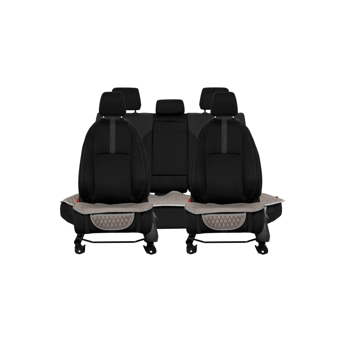 EVAtech istuinsuojat, 3 kpl - harmaa / harmaat reunat / harmaat ompeleet EVAtech istuinsuojat, 3 kpl - harmaa / harmaat reunat / harmaat ompeleet