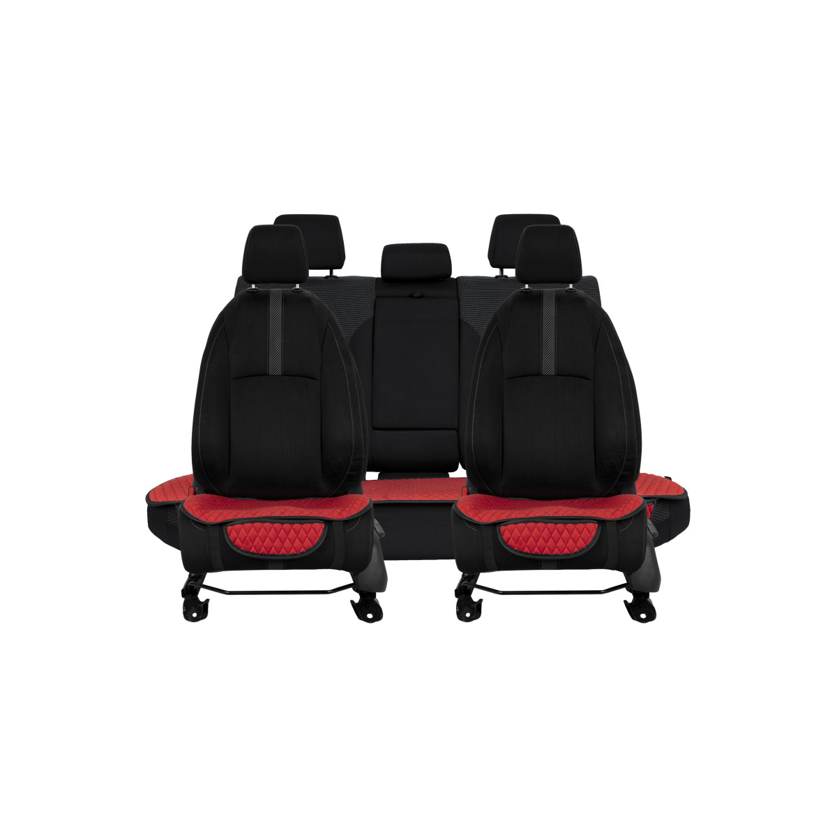 EVAtech istuinsuojat, 3 kpl - punainen / mustat reunat / punaiset ompeleet EVAtech istuinsuojat, 3 kpl - punainen / mustat reunat / punaiset ompeleet