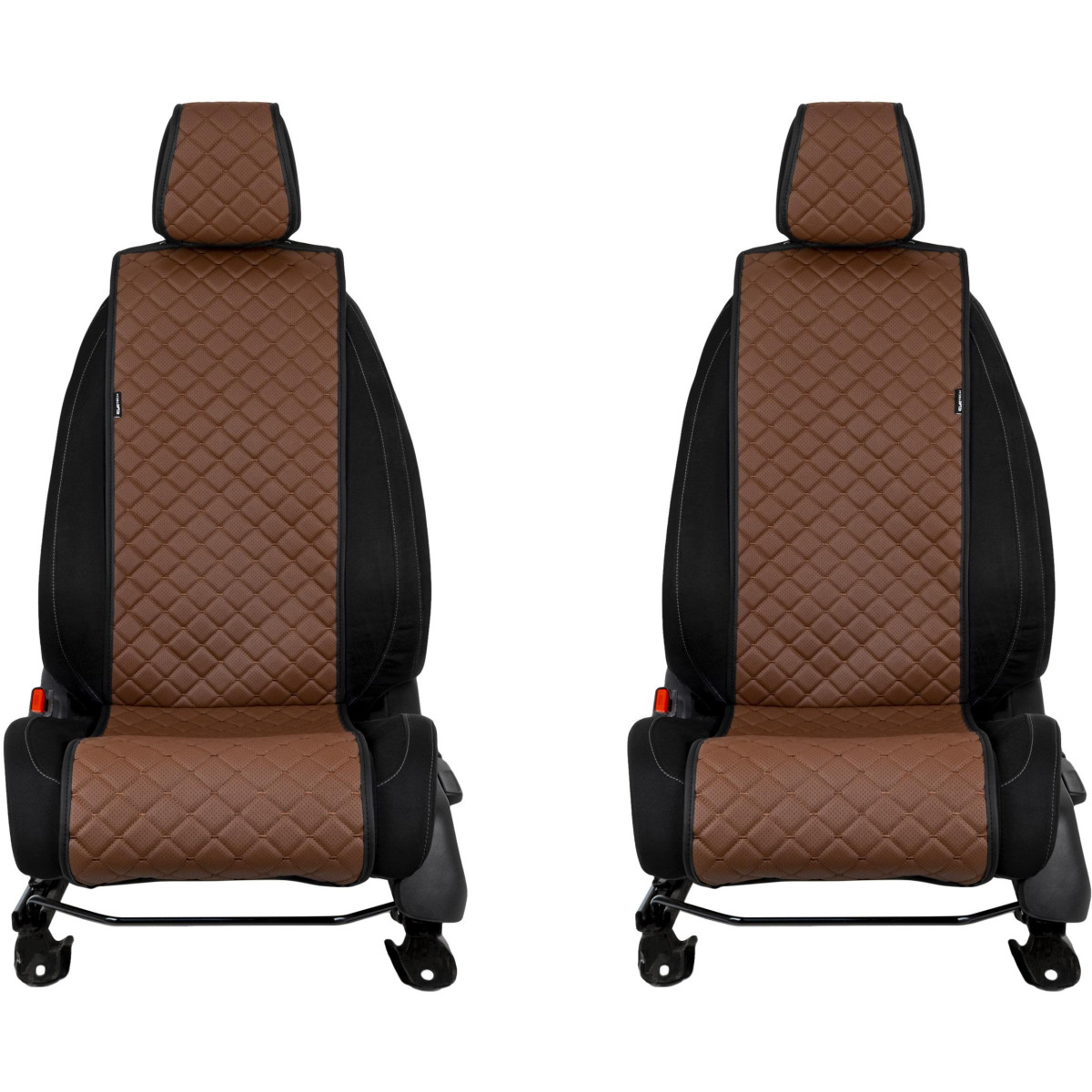 EVAtech ECO Basic -istuinsuojat, 2 kpl- ruskea / mustat reunat / ruskeat ompeleet