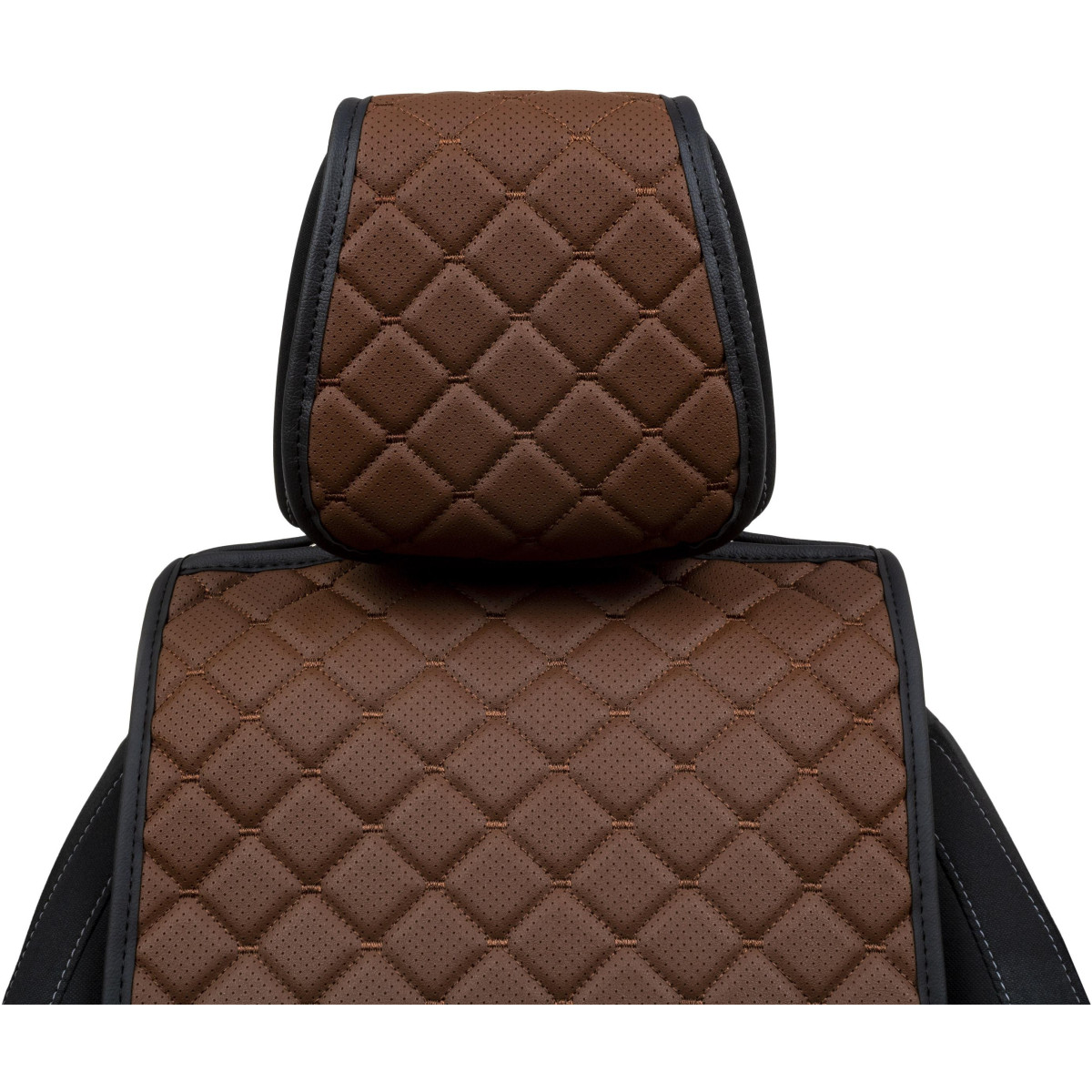 EVAtech ECO Basic -istuinsuojat, 2 kpl- ruskea / mustat reunat / ruskeat ompeleet