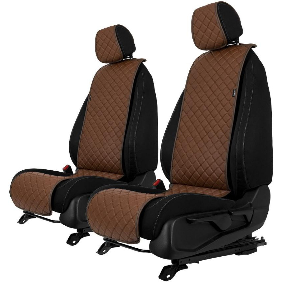 EVAtech ECO Basic -istuinsuojat, 2 kpl - ruskea / ruskeat reunat / ruskeat ompeleet