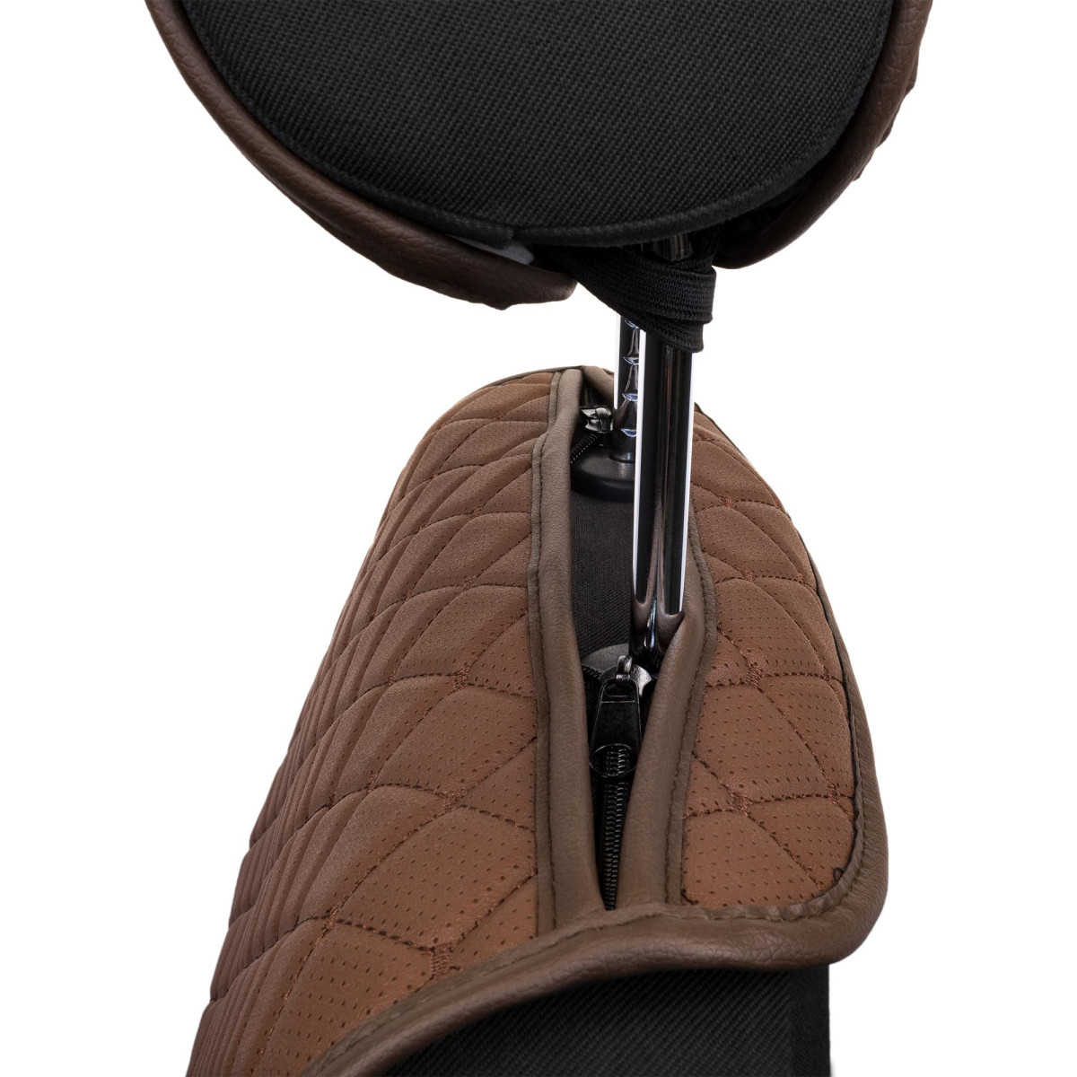 EVAtech ECO Basic -istuinsuojat, 2 kpl - ruskea / ruskeat reunat / ruskeat ompeleet