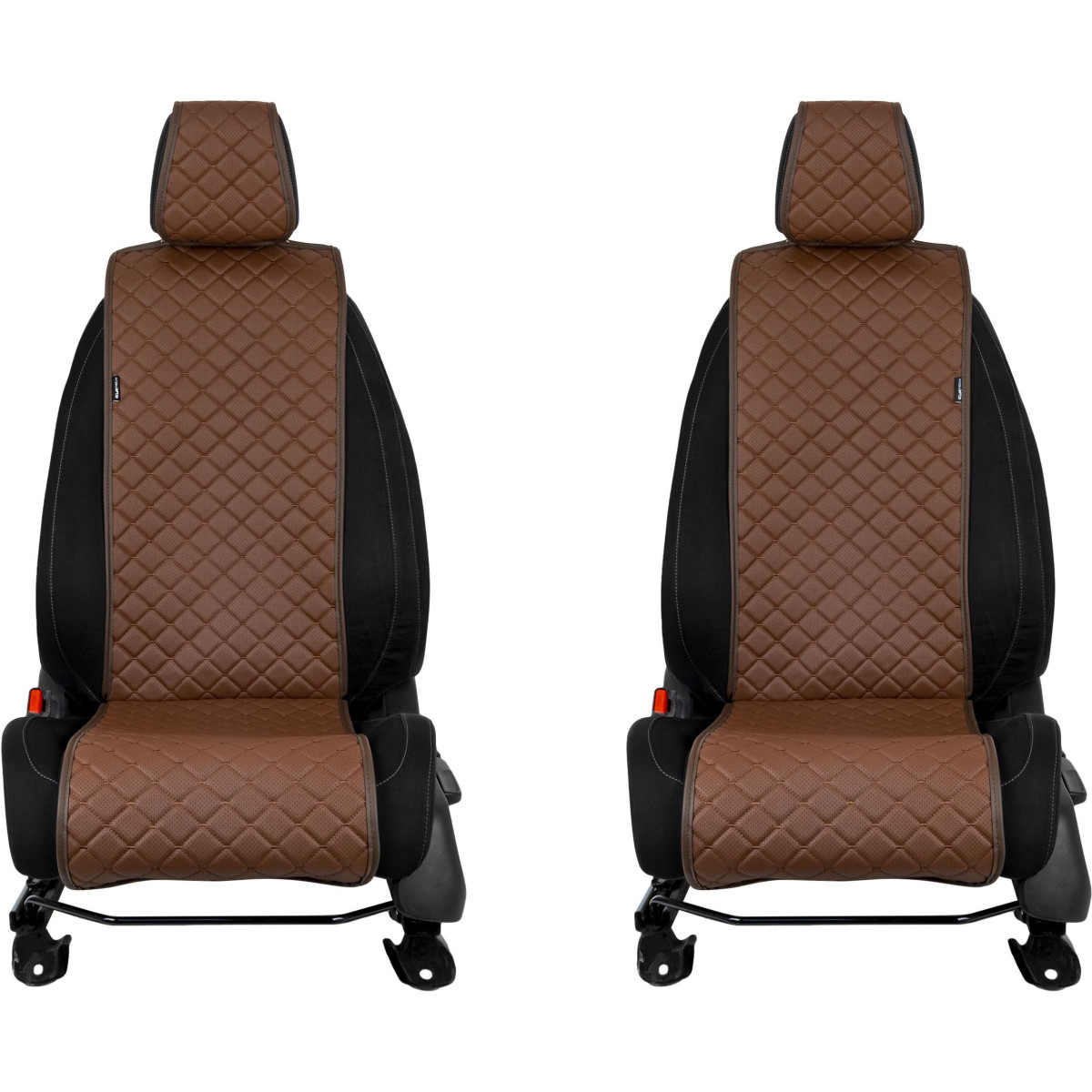 EVAtech ECO Basic -istuinsuojat, 2 kpl - ruskea / ruskeat reunat / ruskeat ompeleet