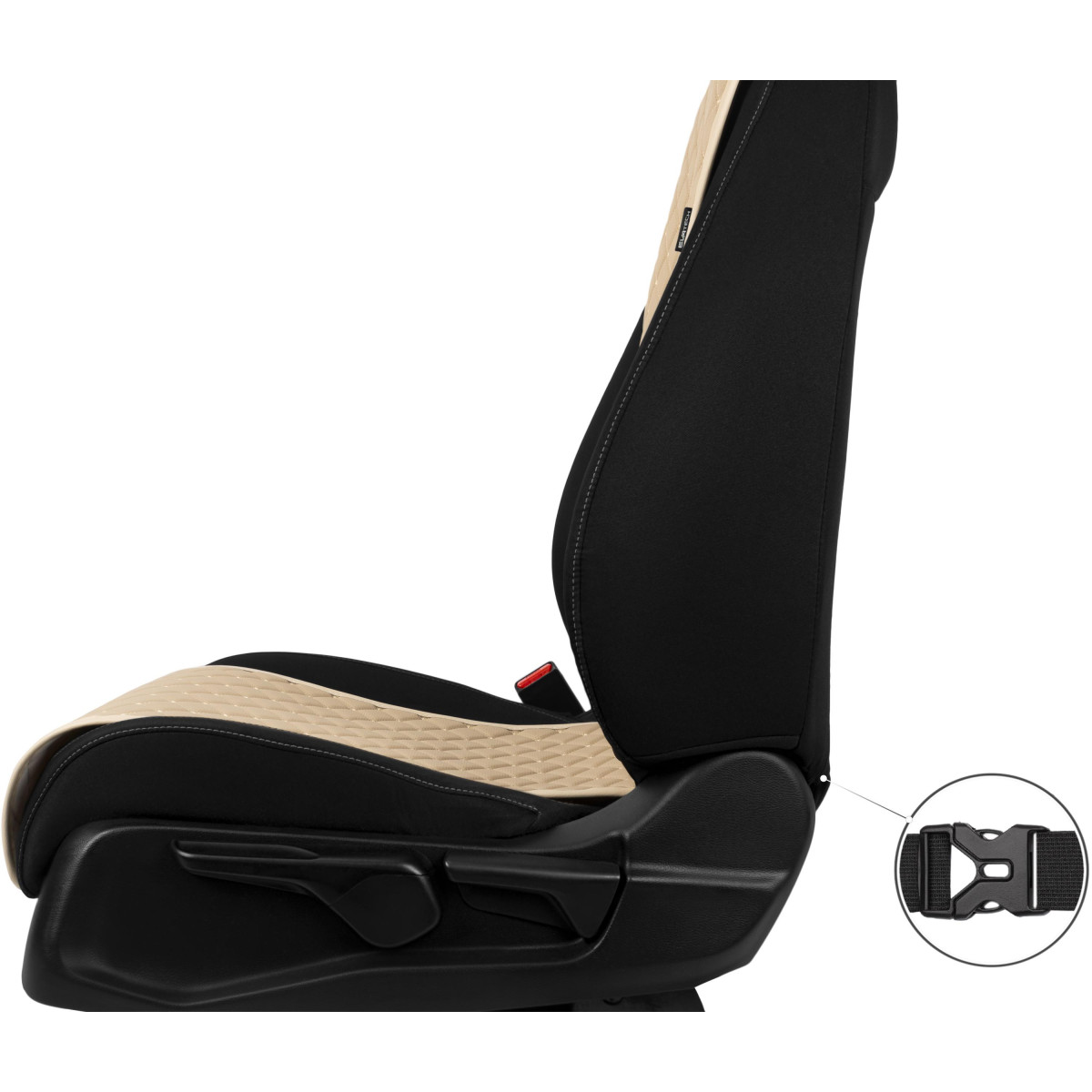 EVAtech ECO Basic -istuinsuojat, 2 kpl  - hiekanvärinen / hiekan väriset reunat / hiekanväriset ompeleet