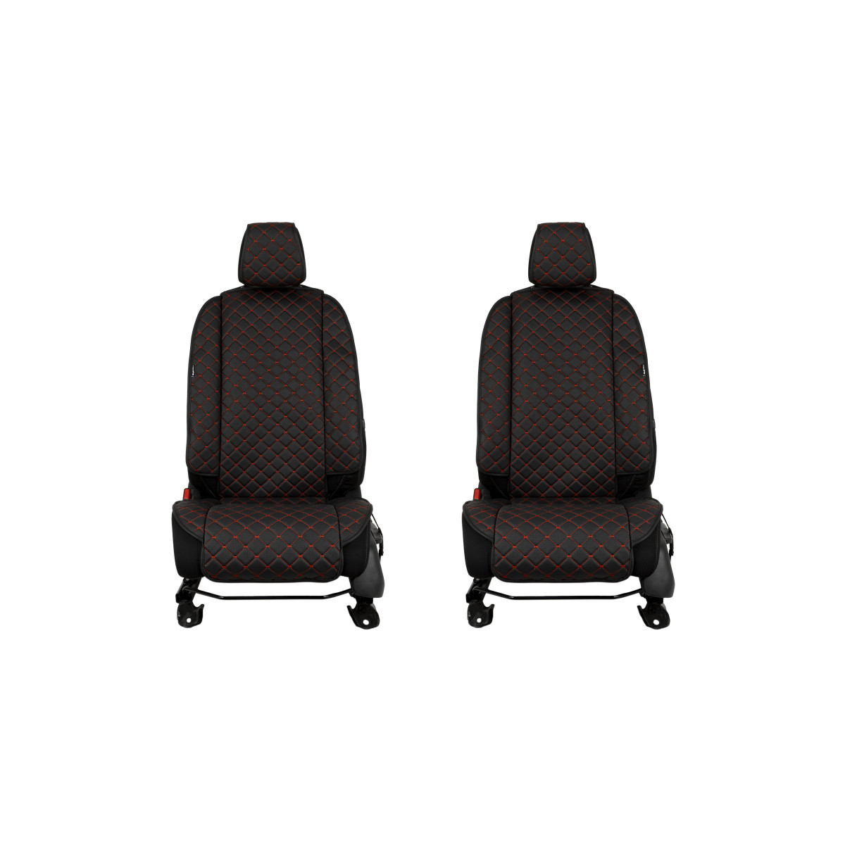 EVAtech ECO Max istuinsuojat, 2 kpl - musta / mustat reunat / punaiset ompeleet EVAtech ECO Max istuinsuojat, 2 kpl - musta / mustat reunat / punaiset ompeleet