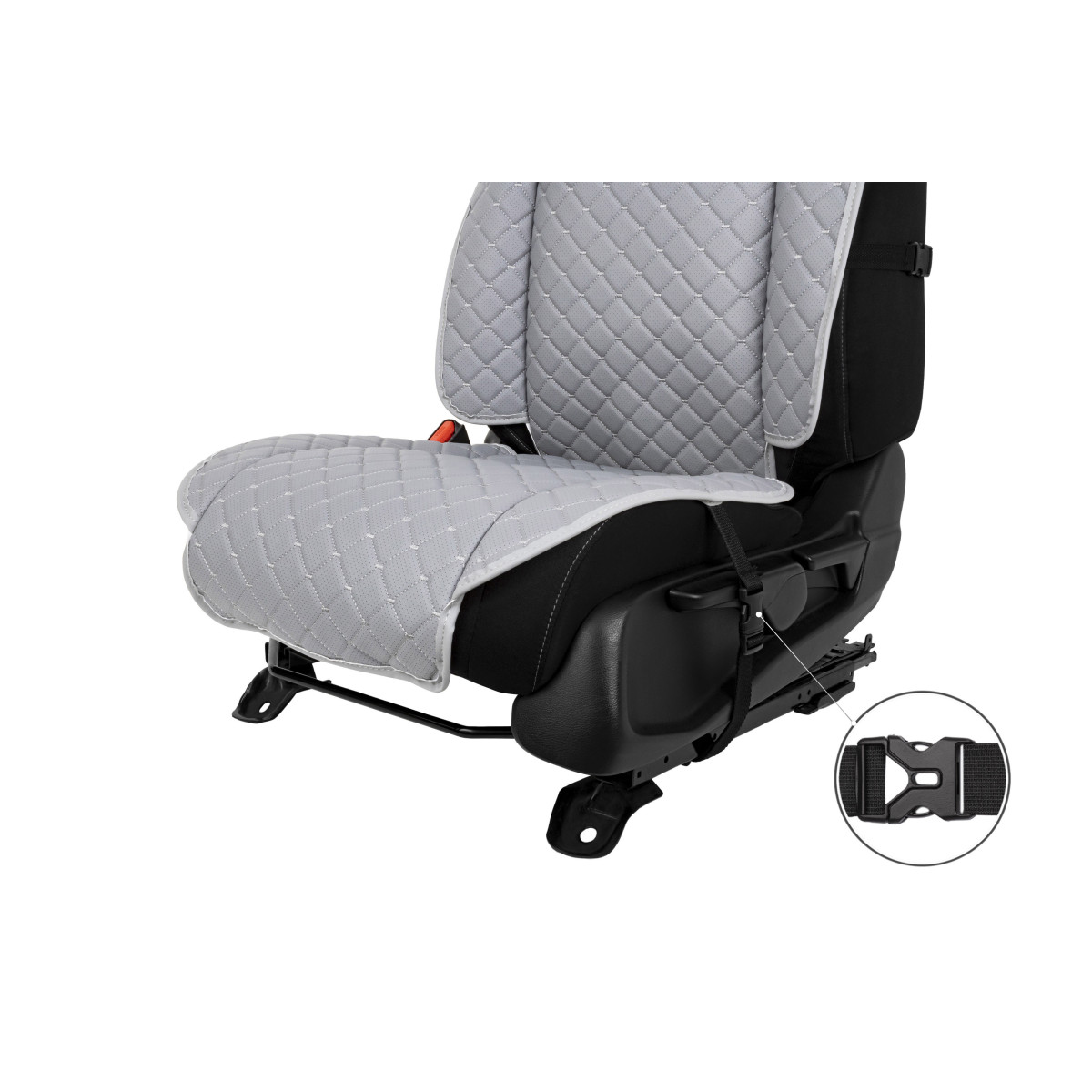 EVAtech ECO Max istuinsuojat, 2 kpl - harmaa / harmaat reunat / harmaat ompeleet EVAtech ECO Max istuinsuojat, 2 kpl - harmaa / harmaat reunat / harmaat ompeleet