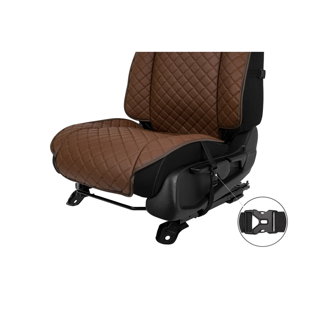 EVAtech ECO Max istuinsuojat, 2 kpl - ruskea / ruskeat reunat / ruskeat ompeleet EVAtech ECO Max istuinsuojat, 2 kpl - ruskea / ruskeat reunat / ruskeat ompeleet