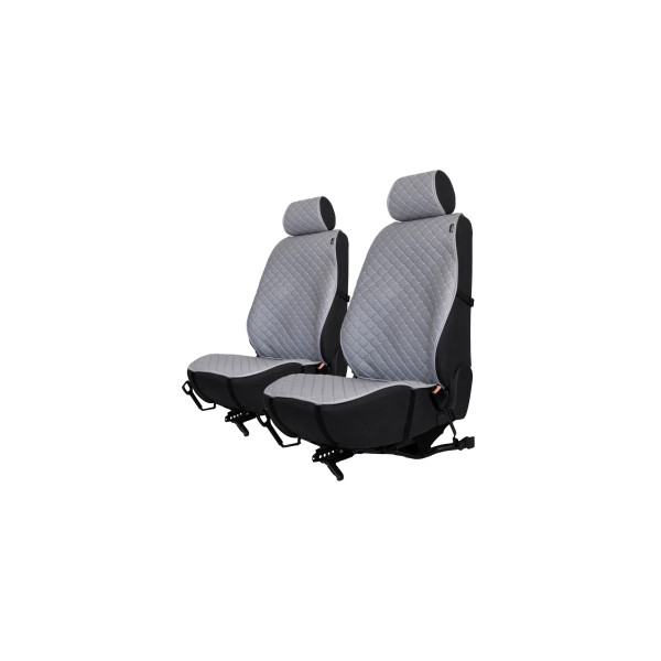 EVAtech ECO PRO -istuinsuojat, 2 kpl - harmaa / harmaat reunat / harmaat ompeleet