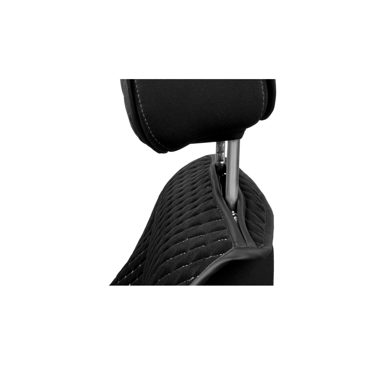 EVAtech Max istuinsuojat, 2 kpl - musta / mustat reunat / valkoiset ompeleet