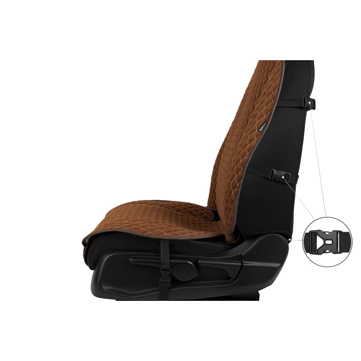 EVAtech Max istuinsuojat, 2 kpl - ruskea / ruskeat reunat / ruskeat ompeleet EVAtech Max istuinsuojat, 2 kpl - ruskea / ruskeat reunat / ruskeat ompeleet