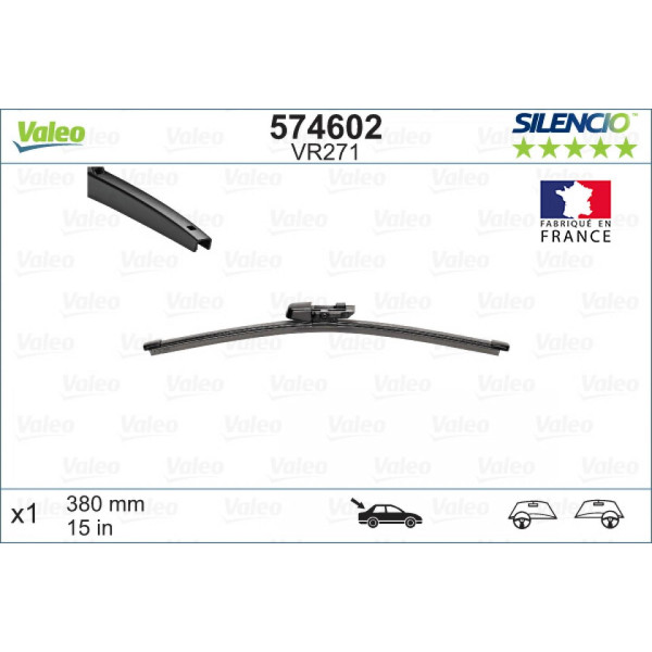 Takapyyhin Valeo Silencio Rear VR271, 380 mm