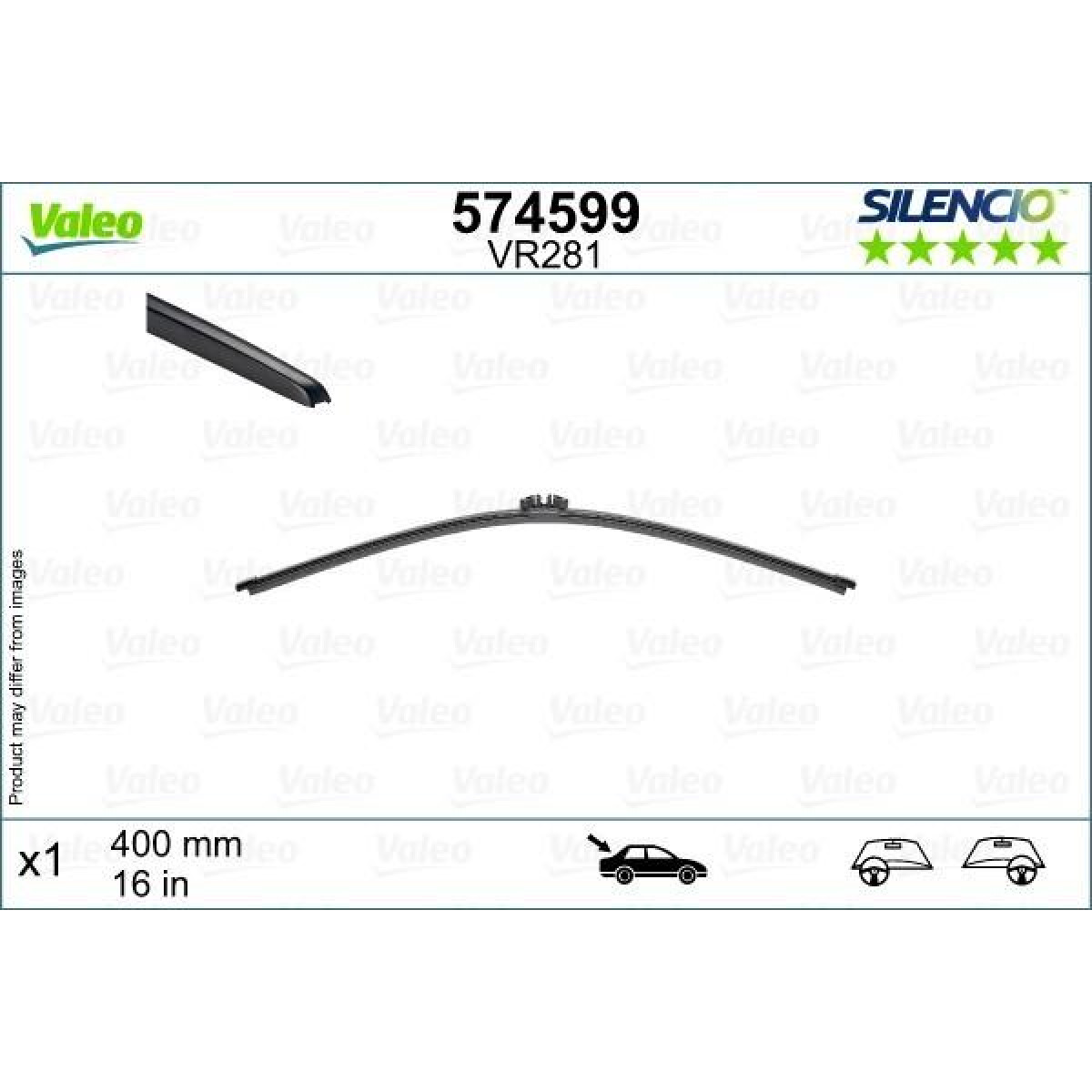 Takapyyhin Valeo Silencio Rear VR281, 400 mm Takapyyhin Valeo Silencio Rear VR281, 400 mm