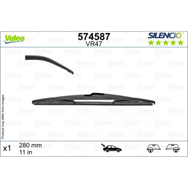 Takapyyhin Valeo Silencio Rear VR47, 280 mm