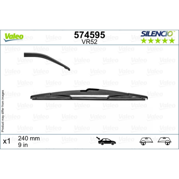 Takapyyhin Valeo Silencio Rear VR52, 240 mm