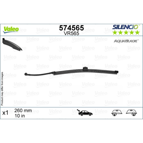 Takapyyhin Valeo Silencio Rear VR565, 260 mm