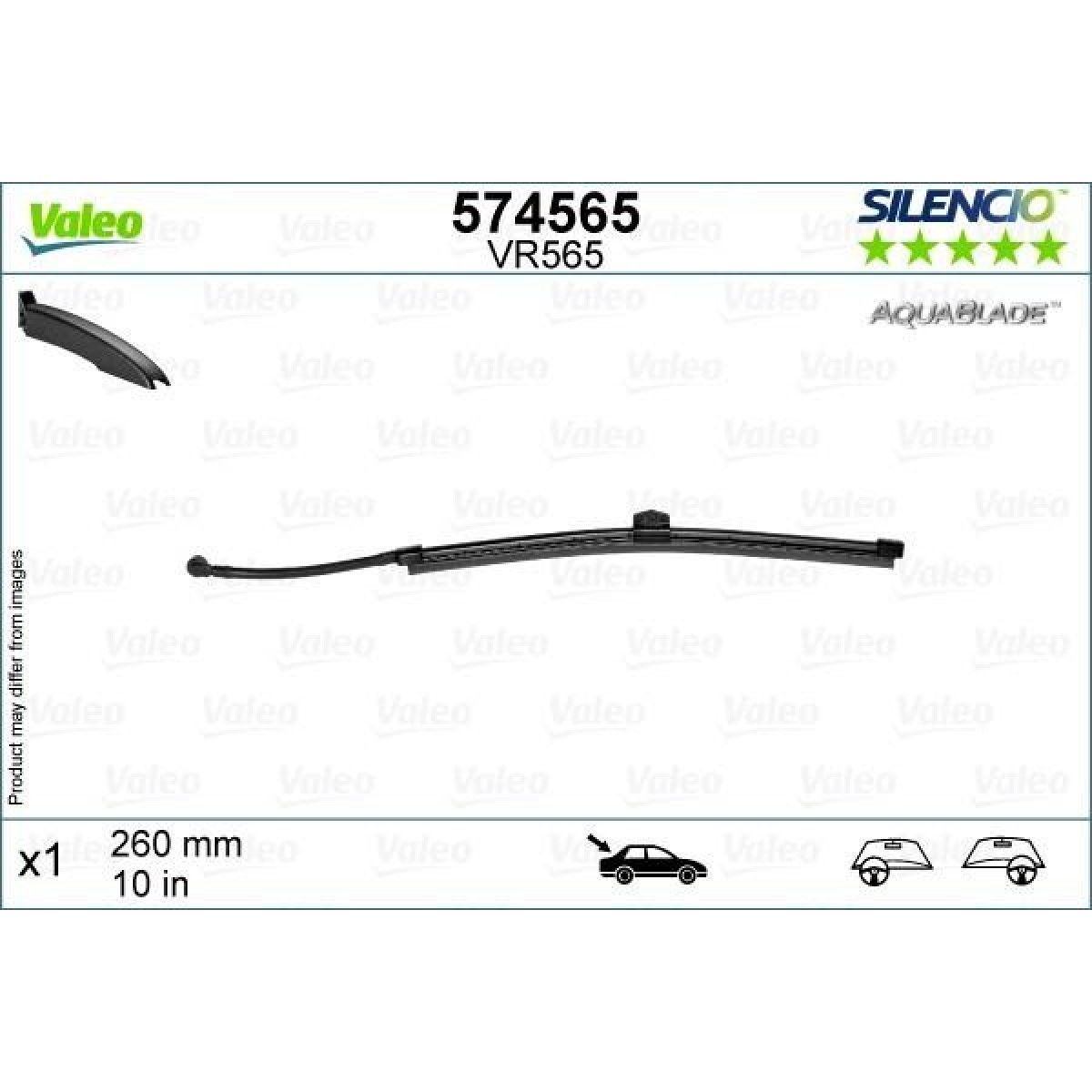 Takapyyhin Valeo Silencio Rear VR565, 260 mm Takapyyhin Valeo Silencio Rear VR565, 260 mm