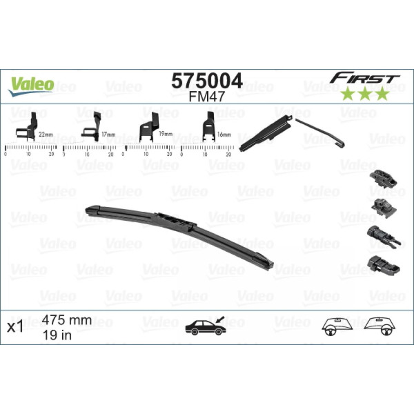 Pyyhin Valeo First Multiconnection FM47, 475 mm