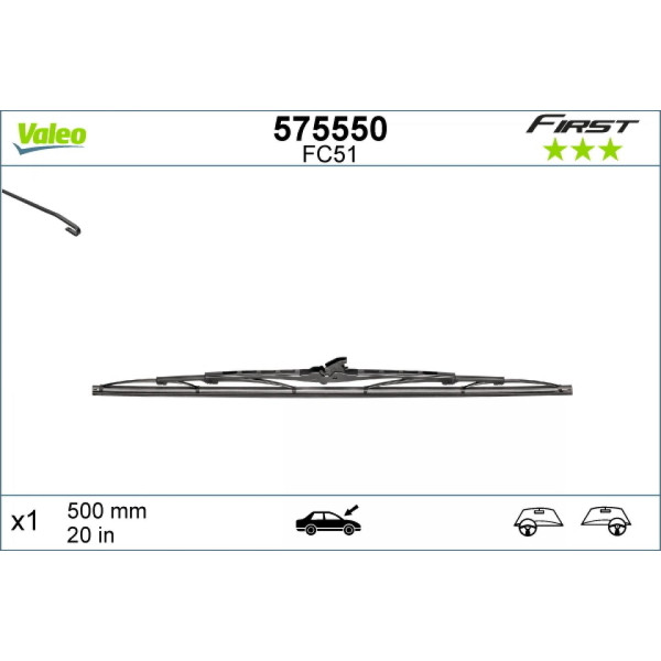 Pyyhin Valeo First VF51, 500 mm