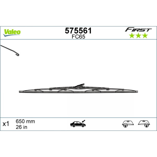 Pyyhin Valeo First VF65, 650 mm