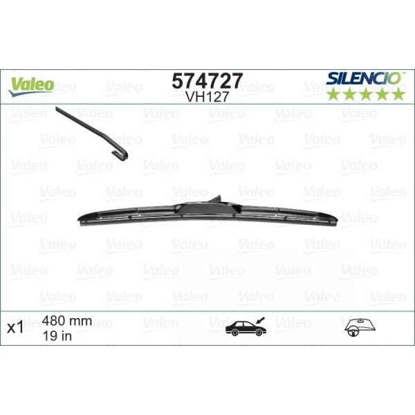 Pyyhin Valeo Silencio Hybrid VH127, 480 mm