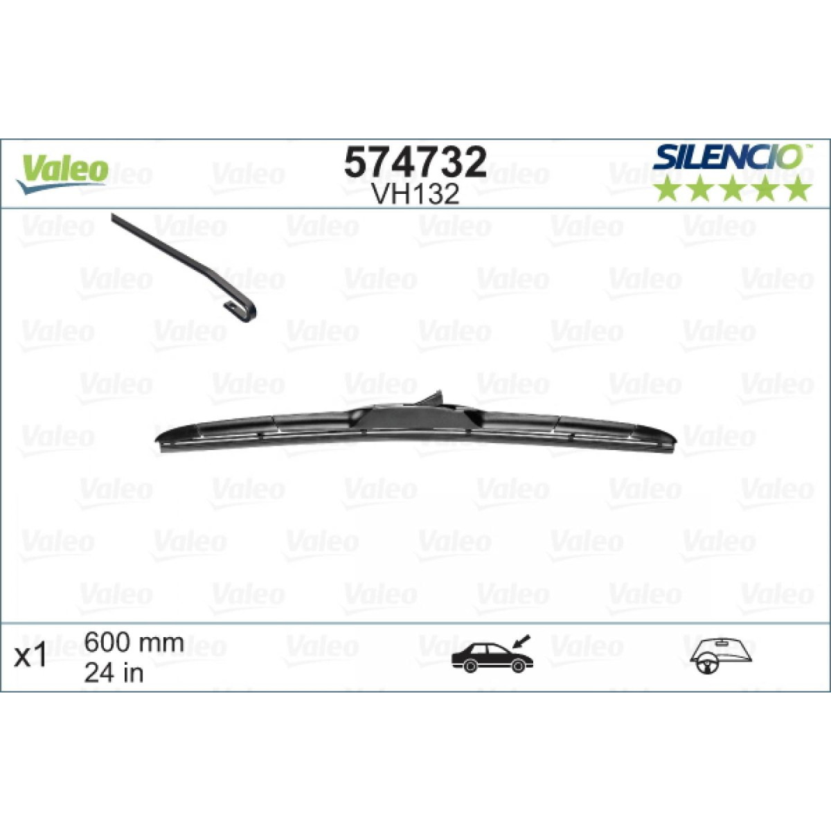 Pyyhin Valeo Silencio Hybrid VH132, 600 mm Pyyhin Valeo Silencio Hybrid VH132, 600 mm