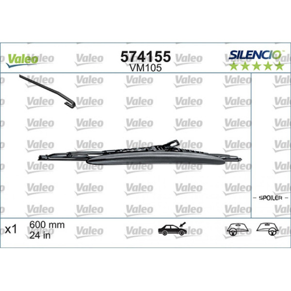 Pyyhin Valeo Silencio Performance Spoiler VM105, 600 mm