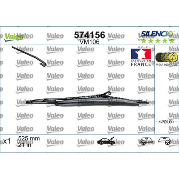 Pyyhin Valeo Silencio Performance Spoiler VM106, 525 mm