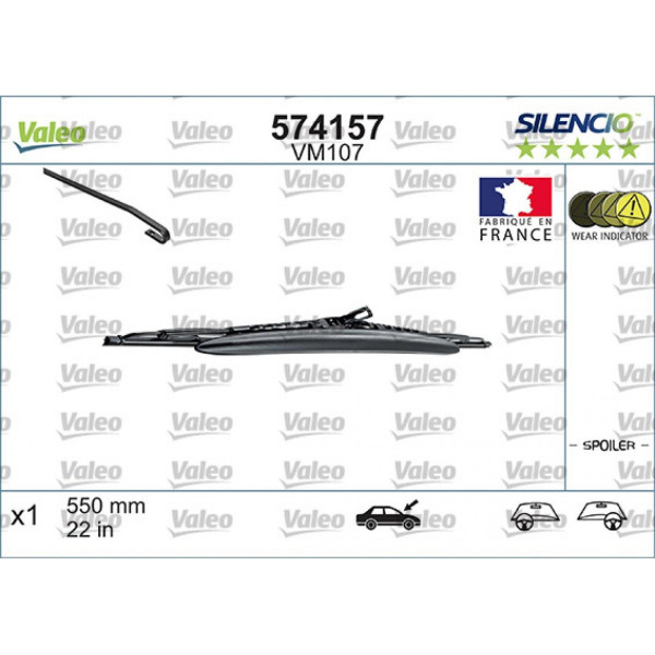 Pyyhin Valeo Silencio Performance Spoiler VM107, 550 mm