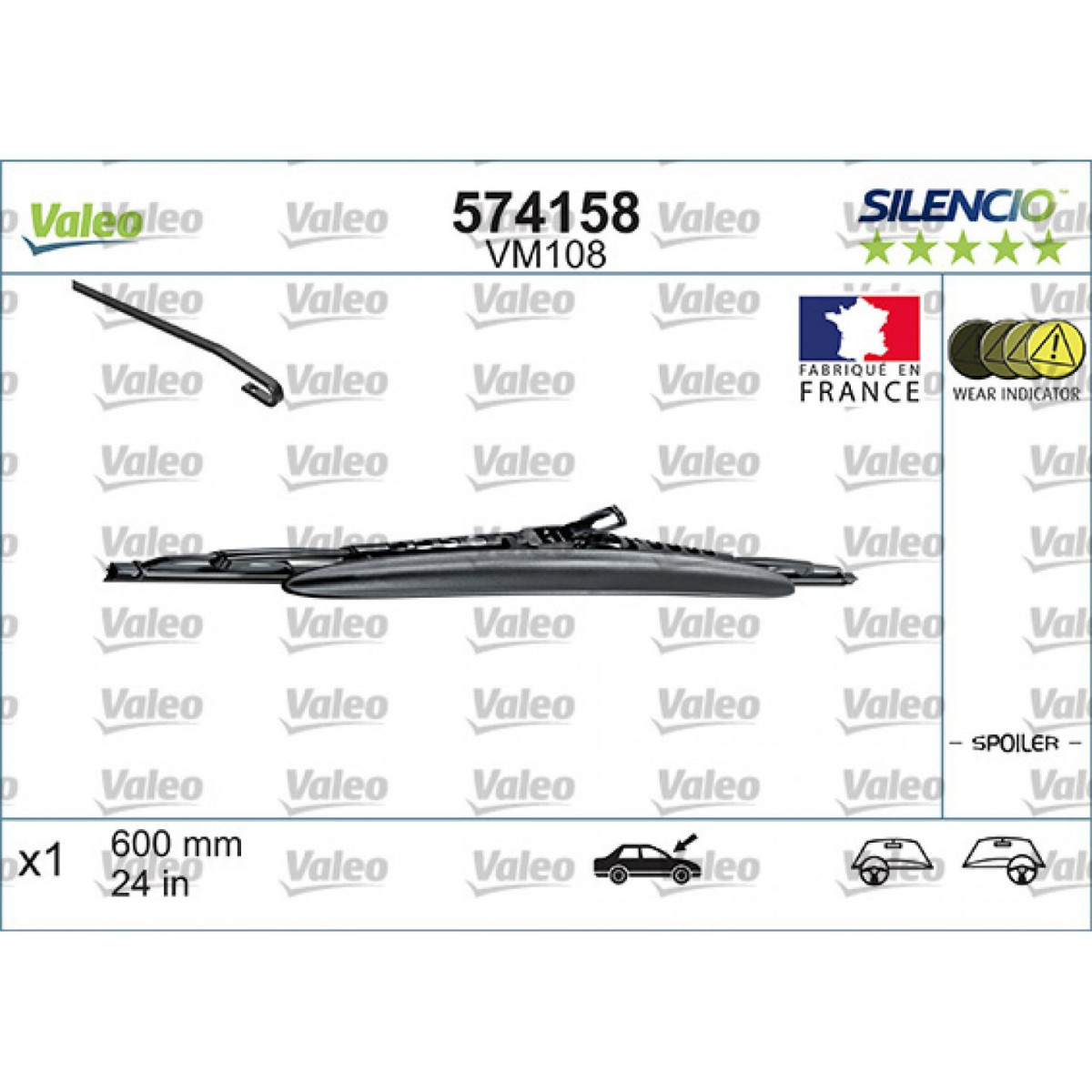 Pyyhin Valeo Silencio Performance Spoiler VM108, 600 mm Pyyhin Valeo Silencio Performance Spoiler VM108, 600 mm