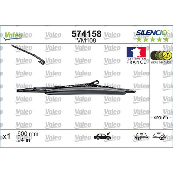 Pyyhin Valeo Silencio Performance Spoiler VM108, 600 mm