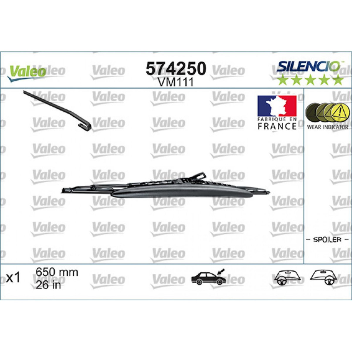 Pyyhin Valeo Silencio Performance Spoiler VM111, 650 mm Pyyhin Valeo Silencio Performance Spoiler VM111, 650 mm