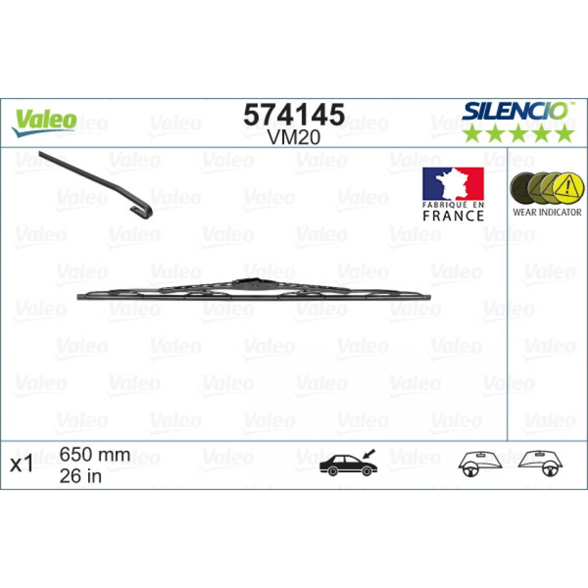 Pyyhin Valeo Silencio Performance VM20, 650 mm Pyyhin Valeo Silencio Performance VM20, 650 mm