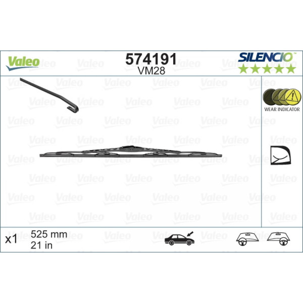Pyyhin Valeo Silencio Performance VM28, 525 mm