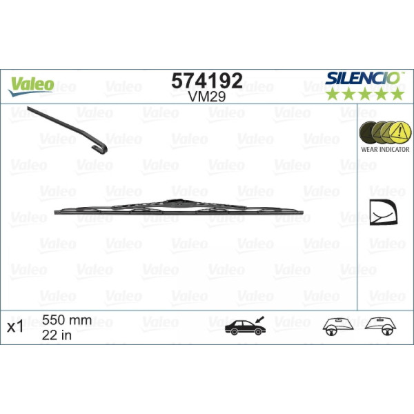 Pyyhin Valeo Silencio Performance VM29, 550 mm