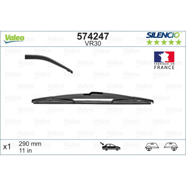 Takapyyhin Valeo Silencio Performance VR30, 290 mm
