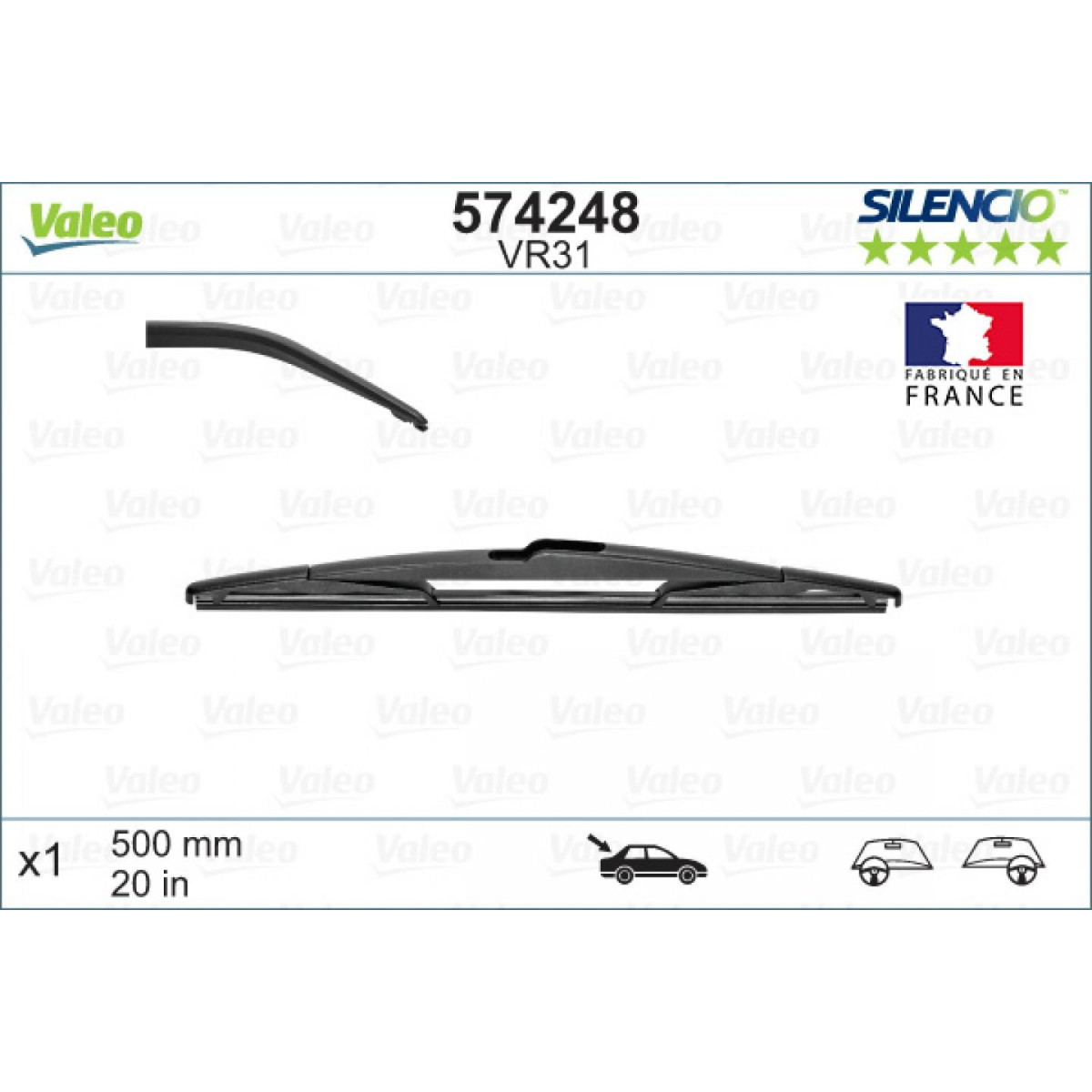 Takapyyhin Valeo Silencio Performance VR31, 500 mm Takapyyhin Valeo Silencio Performance VR31, 500 mm